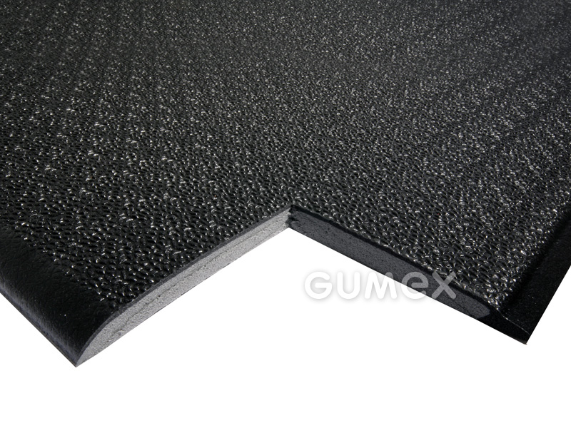 Protiúnavová rohož ORTHOMAT PREMIUM, tloušťka 12,5mm, 600x900mm, desén kůže, horní vrstva tvrzené PVC, spodní vrstva pěnové PVC, 0°C/+60°C, černá